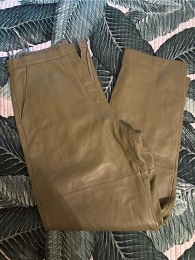 Terry Lewis 100% genuine leather Olive Pants